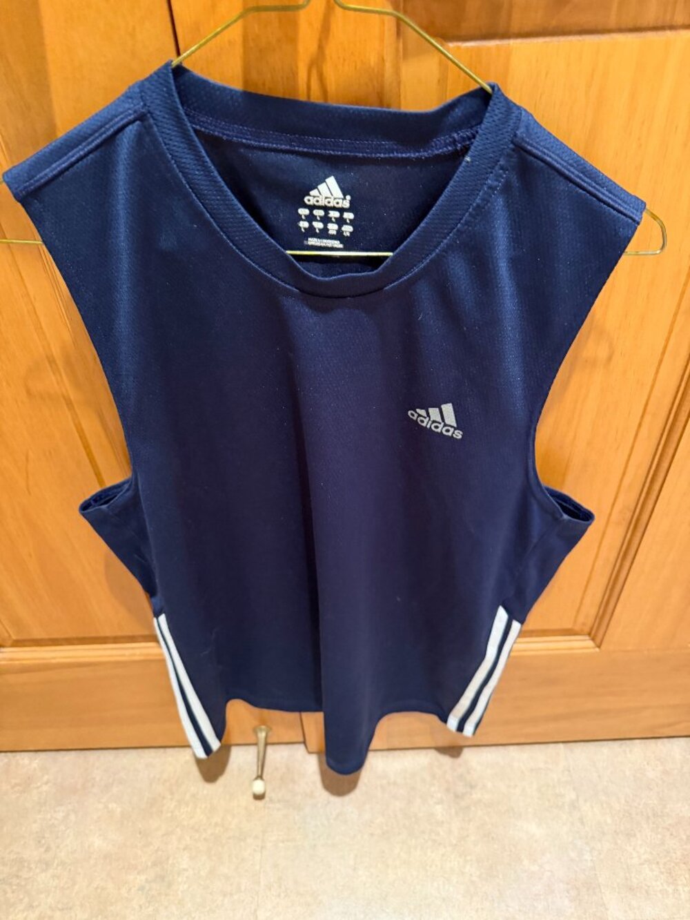 Adidas Workout Running Shirt Navy Blue Large